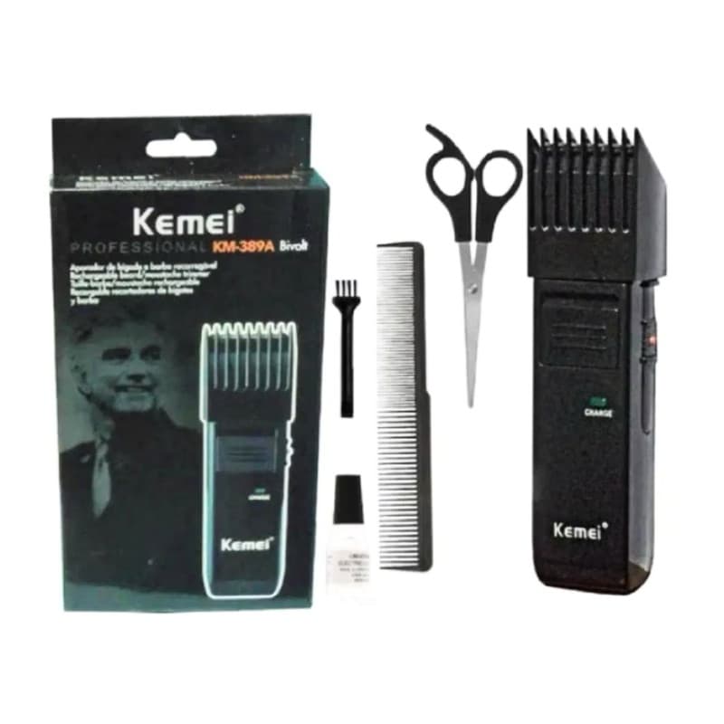 Maquina de barbear e cabelo profissional Bivolt KM 389-A Kemei