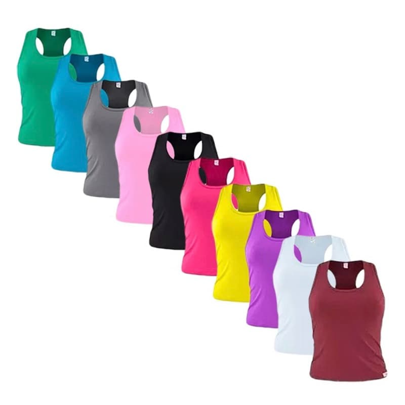 Kit Blusa Regata Feminina Nadadora Básica