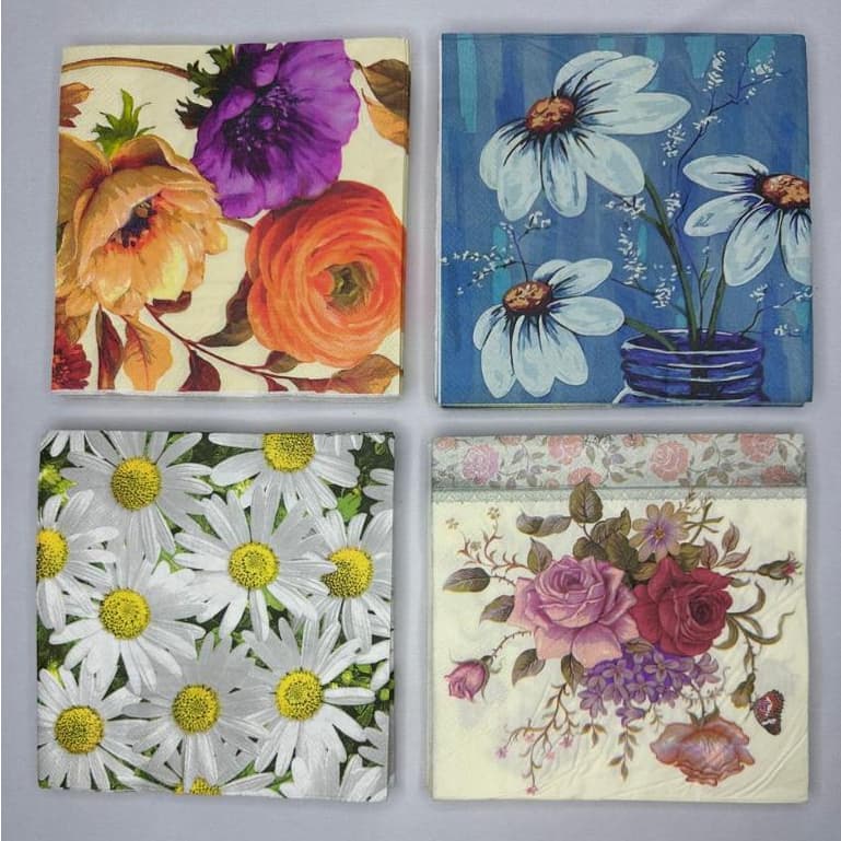 Guardanapo de Papel de Flores Decoupage Luxo Margarida Descartável Decorativo