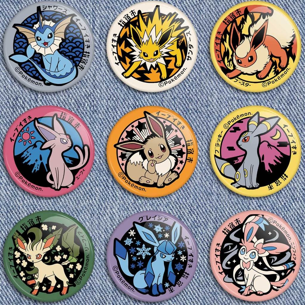 Kit 9 botons Eevee eeveelutions pokemons broches pins Buttons