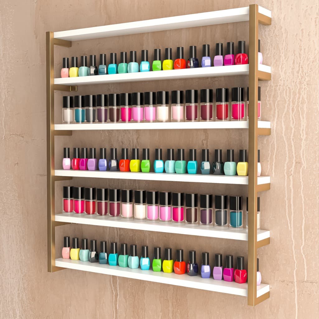 Nicho Suporte Expositor de Esmaltes Várias Cores Para Mesa Manicure Salão Beleza Modelo Industrial