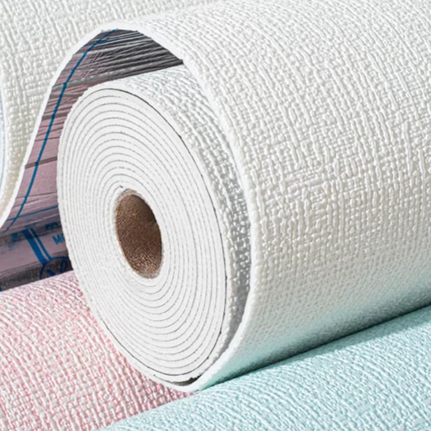 Novo Papel de Parede Adesivo Textura Linho Cor Solida Autocolante