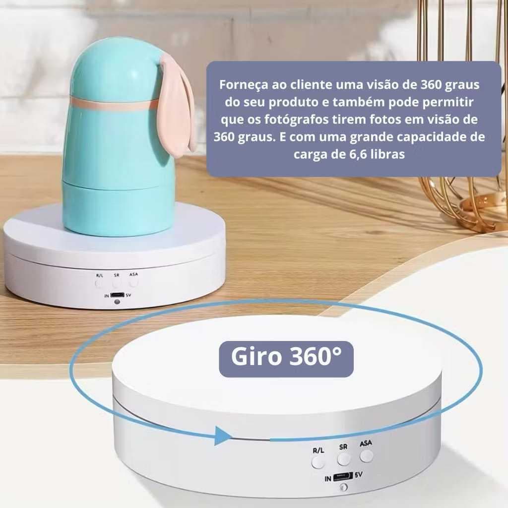 Suporte Expositor Recarregavel USB Giratorio Eletrico Para Vitrine Produtos E Foto e Decoração MT294