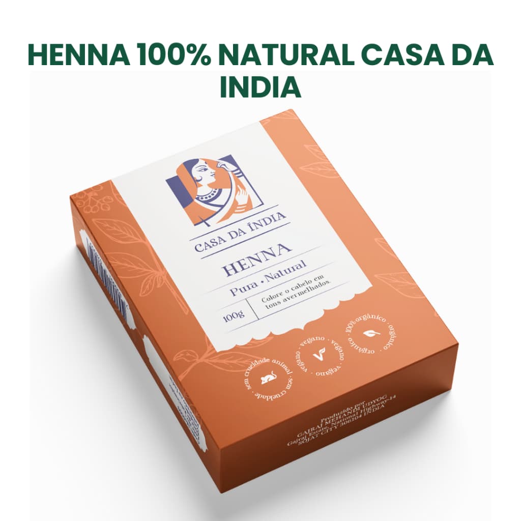 Henna Natural Casa Da Índia 100% Ruiva