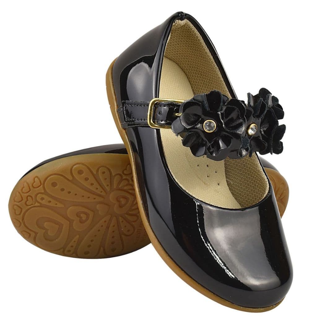 Sapatilha Infantil Menina Verniz Flores Confortável Princesa Delicada Promoção Boneca Delicada