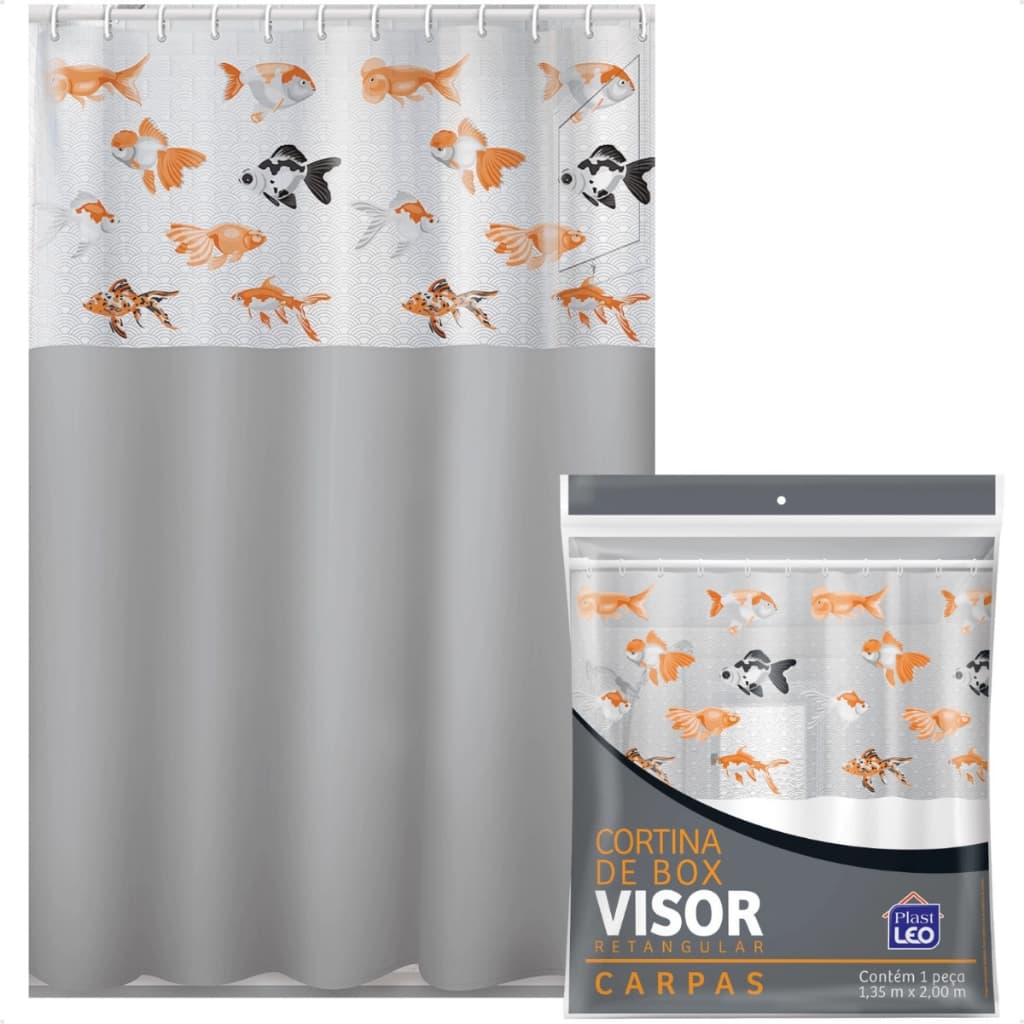 Cortina Box Vinil Banheiro Resistente 1,35m X 2,00m Estampadas e Lisas