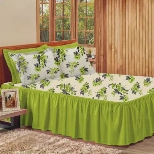 Cobre Leito de Babado Premium Cama Box Casal 2,50x2,60 Padrão Oxford Estampa queen Floral
