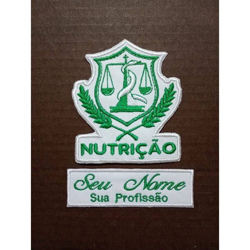 Patch Termocolante Nutrição - seu nome e sobrenome+ Logo