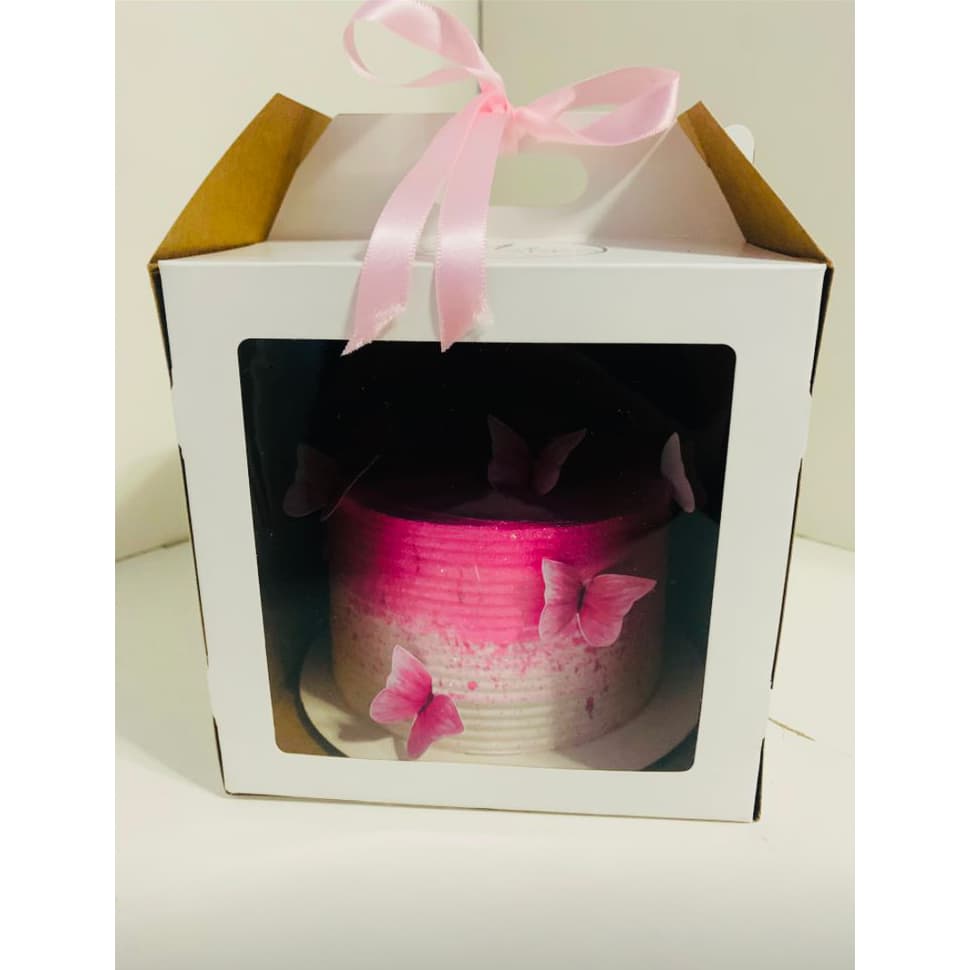 KIT CAIXAS BOLO ALTO 30x30x30  PARA BOLO/TORTA COM ALÇA APOIO E VISOR CONFEITARIA BENTO CAKE  CAKEBOARD