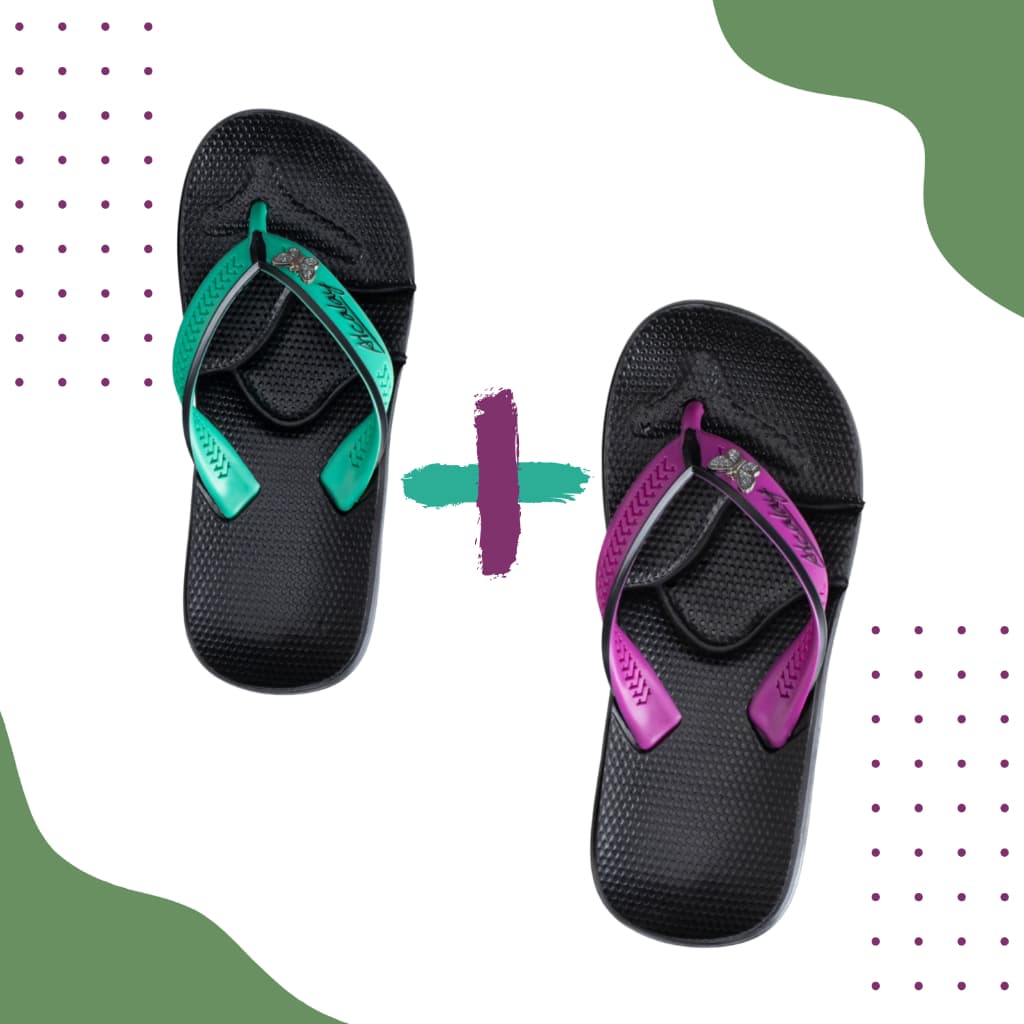 Kit 2 Chinelos Feminino Ortopédico Anatômico Esporão Faciste Plantar CH06