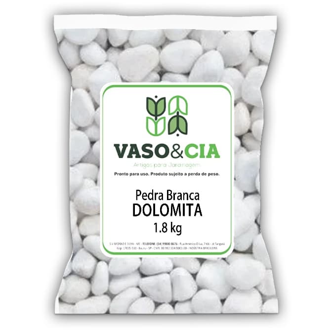 Pedra Dolomita Branca Seixo Decorativa para Vasos e Jardins Ornamentais - Pacote de 1,8 kg