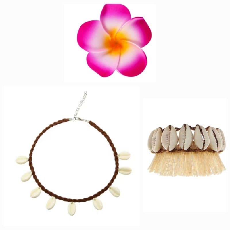 Colar moana baby bebê presilha flor havaiana tornozeleira