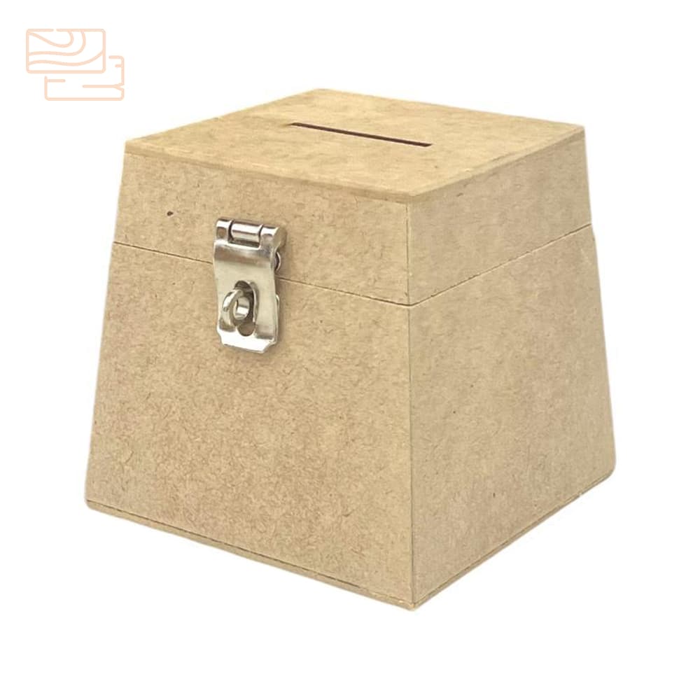 Caixa mdf cofre com fecho de metal urna votação igreja arrecadação