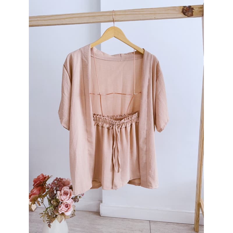 conjunto duna #225 kimono com shorts moda feminina oi