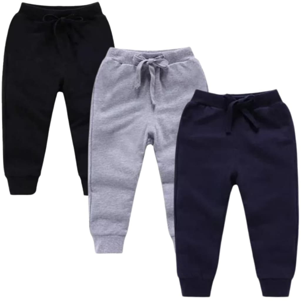 Kit 3 Calças Moletom Flanelado Infantil Escola Creche Inverno Frio Menina e Menino Tamanho 2 ao 8