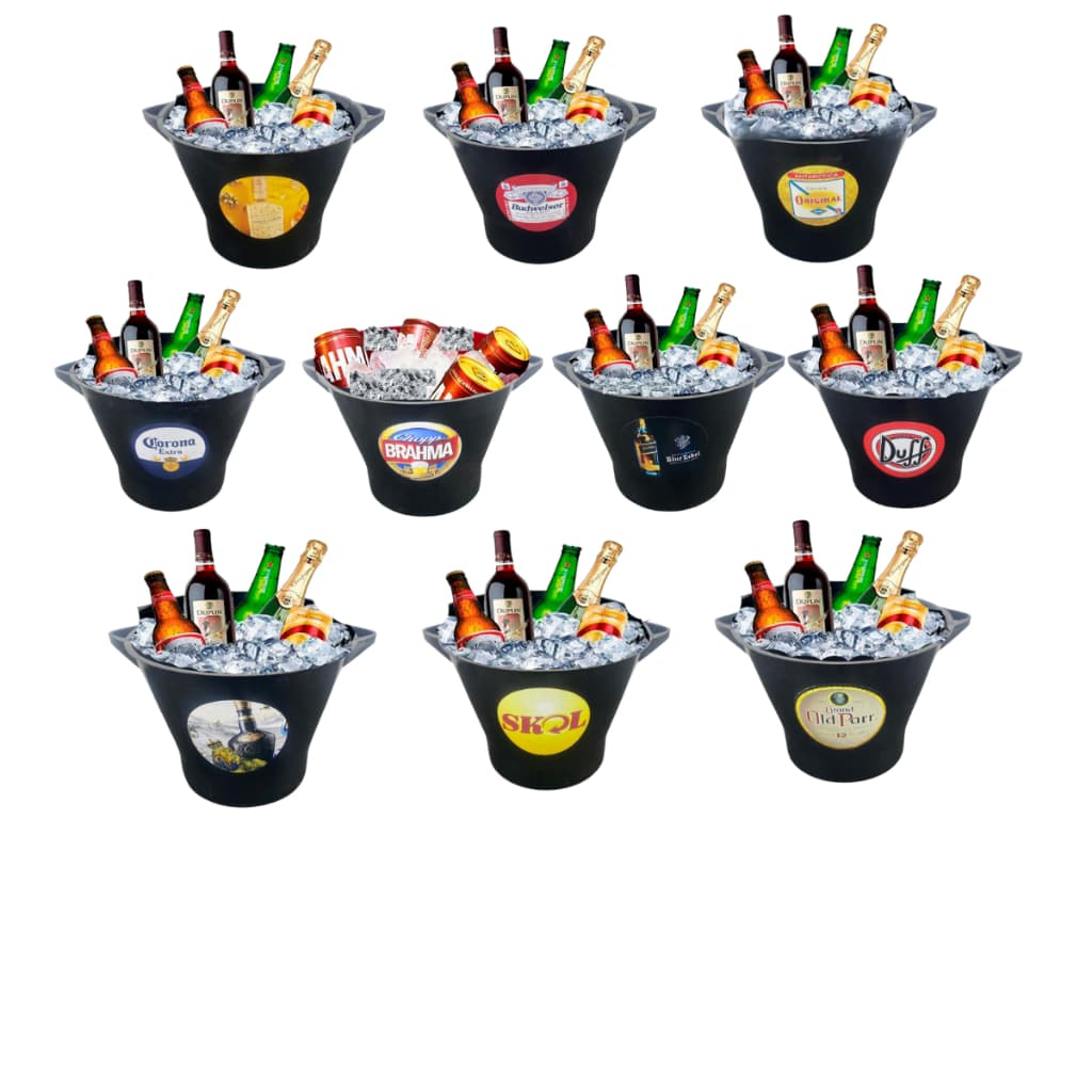 Kit C/10 Balde de Cerveja Long Neck Latinhas Combos 8L