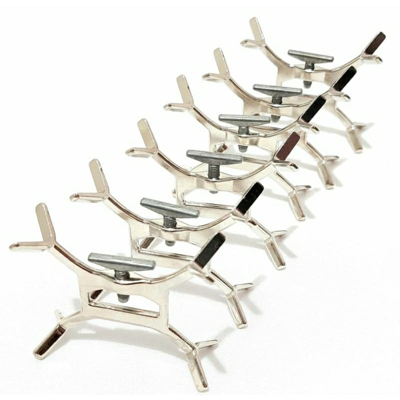 Kit 6 Trava Espetos Churrasco Suporte Para Virar O Espeto