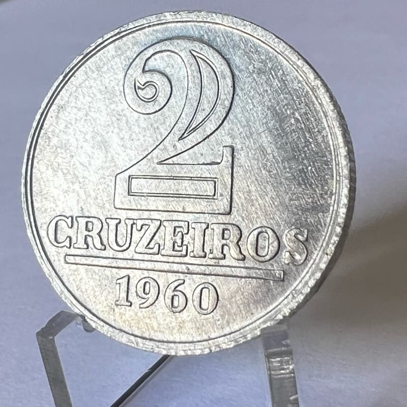 2 Cruzeiros 1960 Moeda de Alumínio Brasão da República