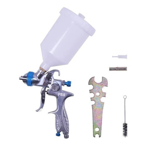 Pistola De Pintura Pneumática Hvlp Linha Profissional Caneco 600ml 1,3mm Pro-530 Pdr Ldr2 Prata PDR