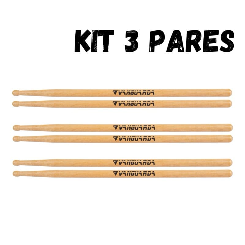 Kit 3 Pares de Baqueta Spanking Vanguarda Marfim 5A
