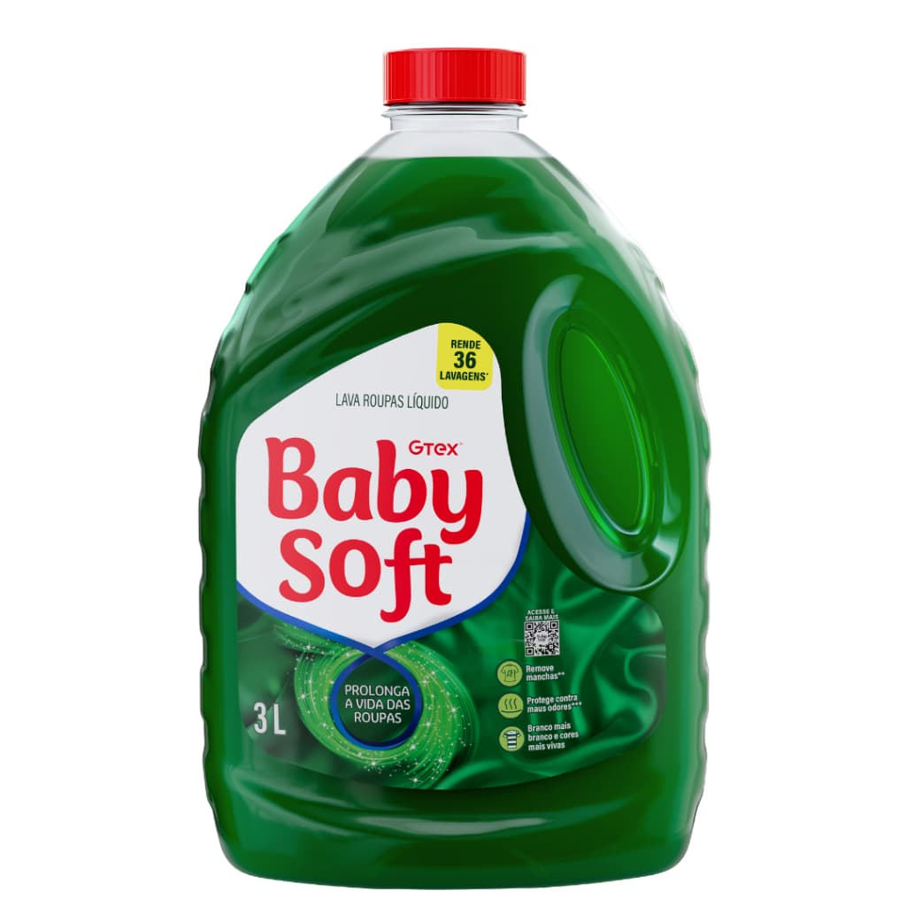 Lava Roupas Líquido Baby Soft Total Max 3L Verde