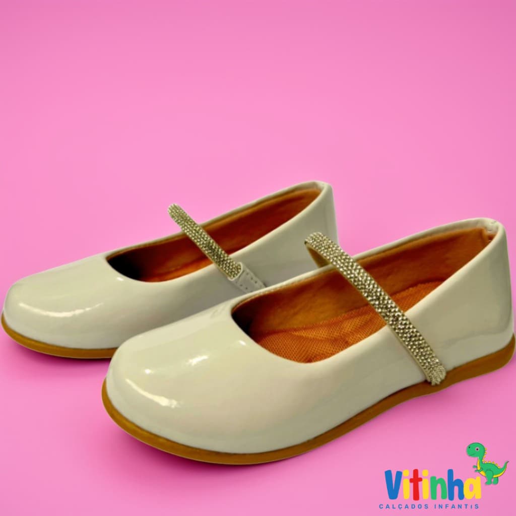 Sapatilha Infantil Feminina Menina Moda Barato Branco de Coração