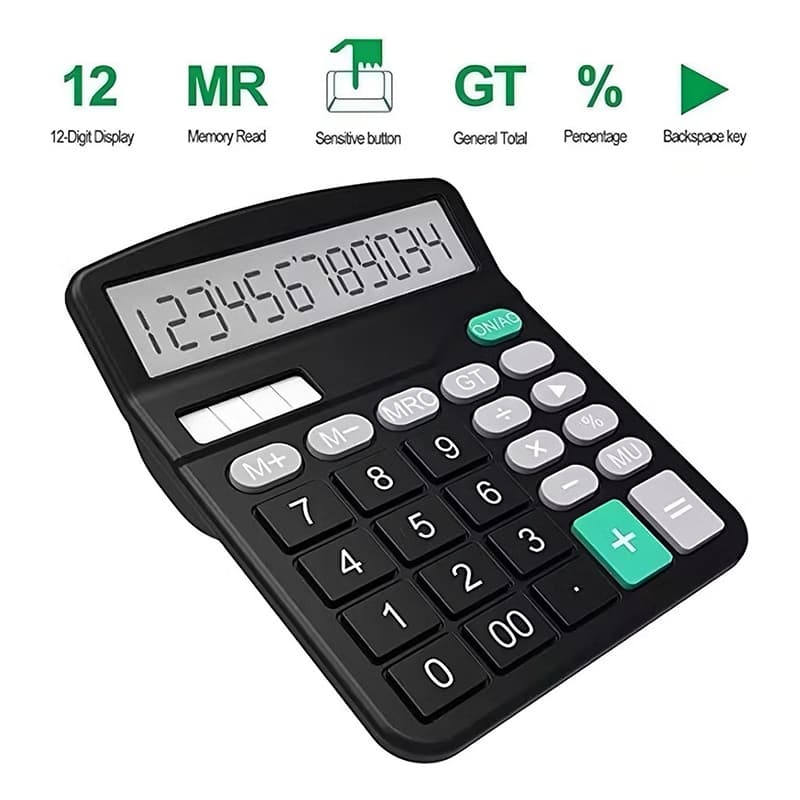 Calculadora de mão, carregamento solar Mesa Escritorio12 Digitos