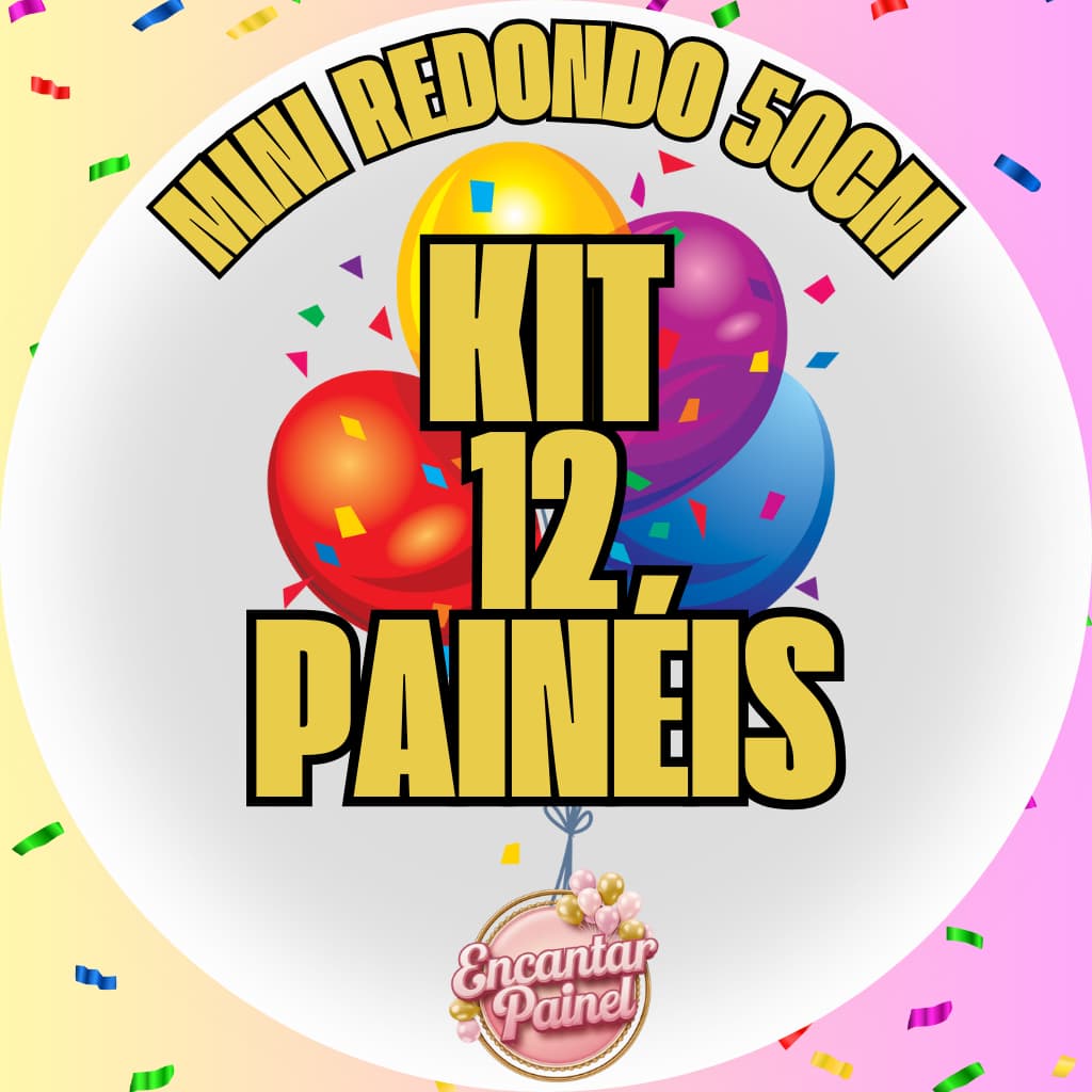 Kit Capas Painel Redondo 50x50 cm Tecido Sublimado - Escolha Seu Tema