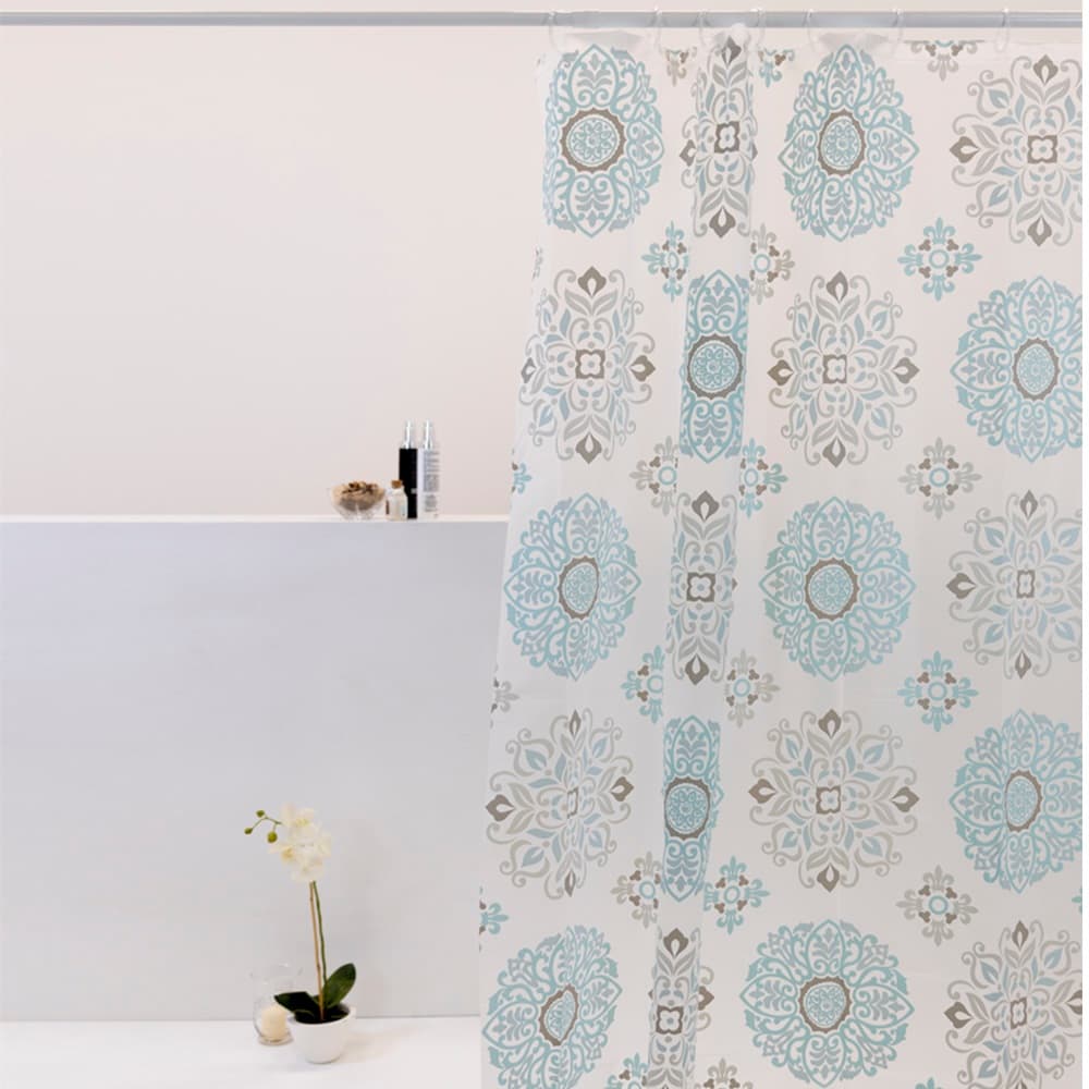 Cortina BOX PEVA 180cm x 160cm com ganchos Impermeável - Antimofo, cortina banheiro, resistente