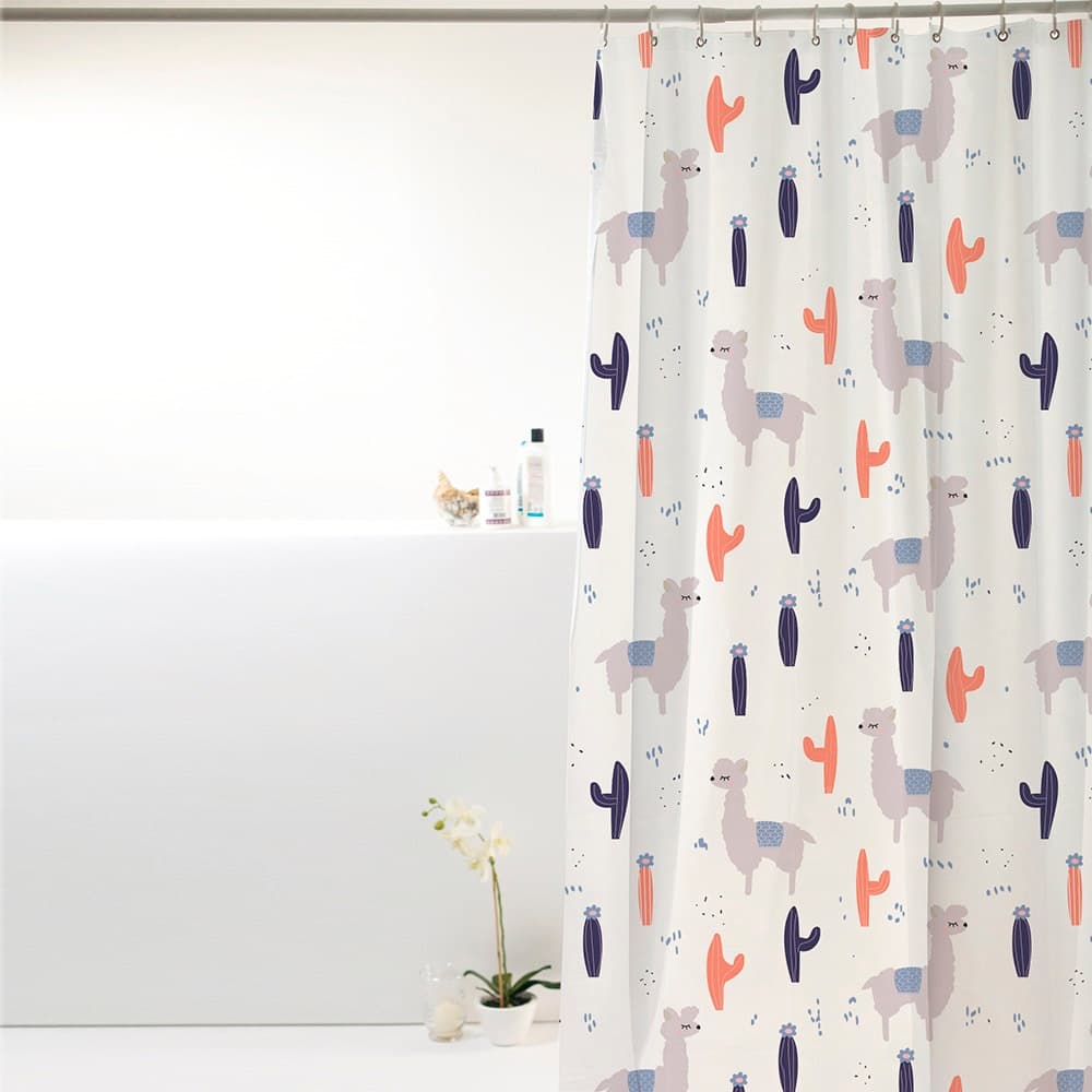 Cortina BOX Poliéster 198cm x 180cm com ganchos Impermeável - Antimofo, cortina banheiro, resistente