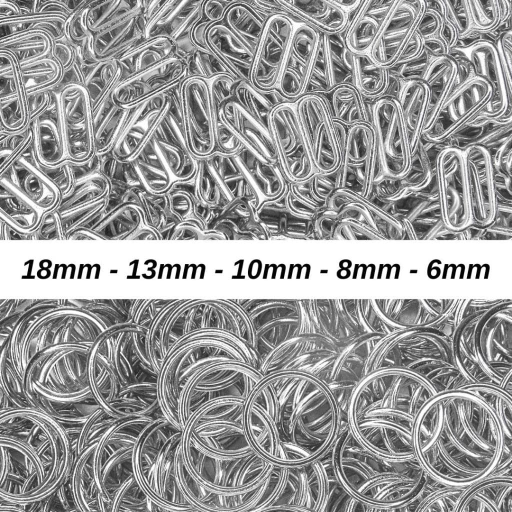 100 pares de regulador e argola de metal para alça de sutiã
