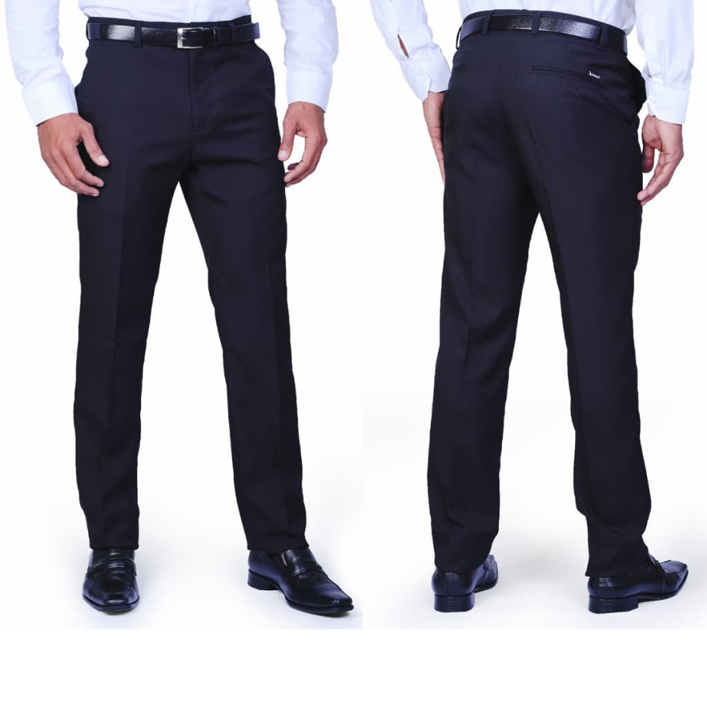 Calça Social Alfaiaria Masculina Lisa Não Amassa Poliester