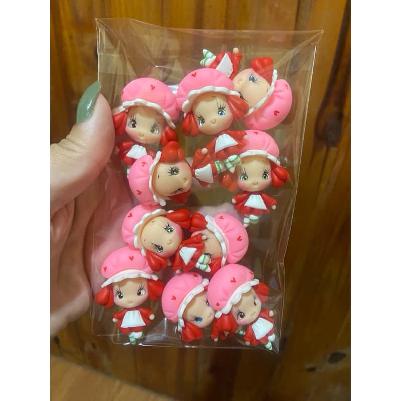 kit 10 mini esculturas moranguinho