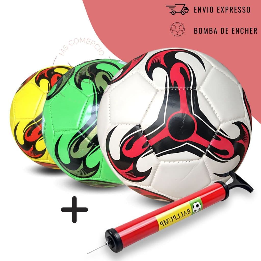 Bola de Futebol + Bomba de Encher Tamanho Oficial