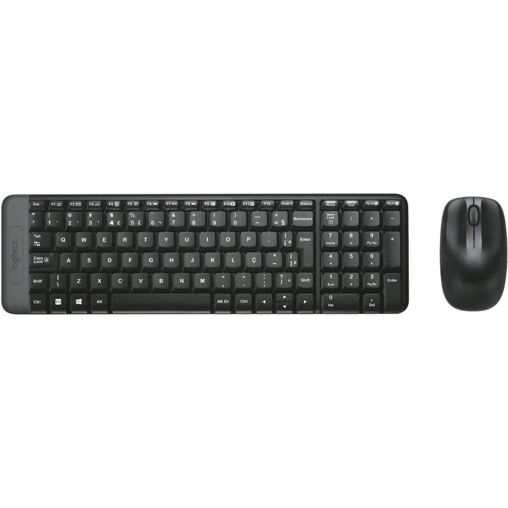 Combo Teclado E Mouse Sem Fio Logitech Mk220 Layout Abnt2 Conexão USB Pilhas Inclusas