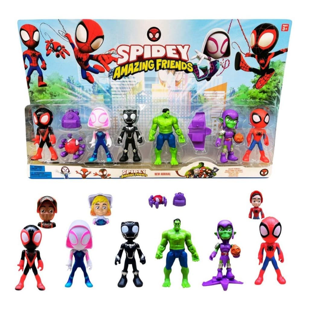 Bonecos Spidey E Seus Amigos Espetaculares Kit 6 Bonecos Heróis Nf Desenho Spider Lançamento 2025