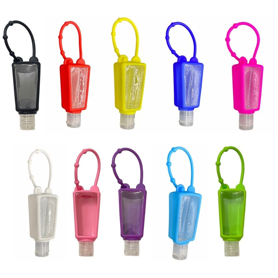 Suporte De Silicone Com Frasco Para Álcool Gel Bolsa Mochila