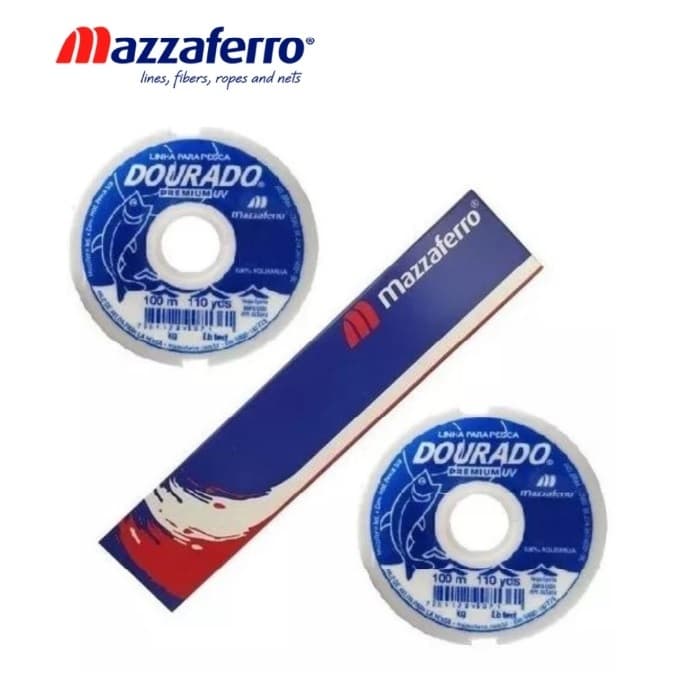 Linha para Pesca ou Artesanato DOURADO Premium Monofilamento Nylon 100m Mazzaferro com proteção UV