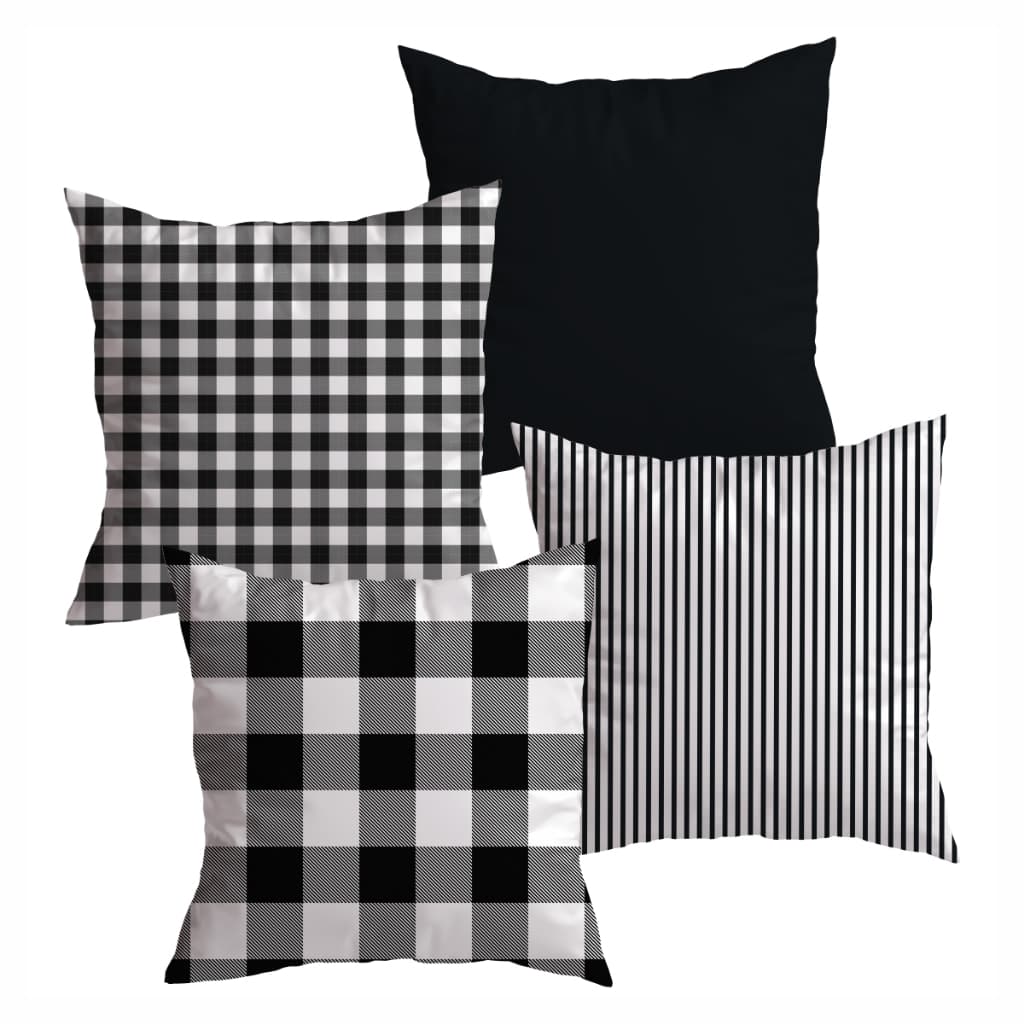 Kit 4 Capas De Almofadas Decorativas 45x45 - Xadrez