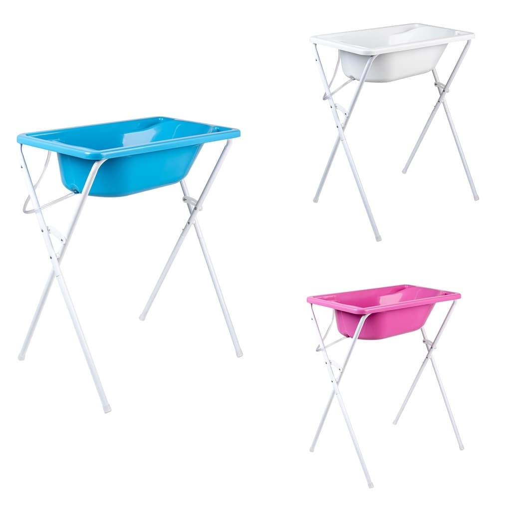Banheira com suporte dobrável, tanque 34L, até 30Kg banheira para bebê segura