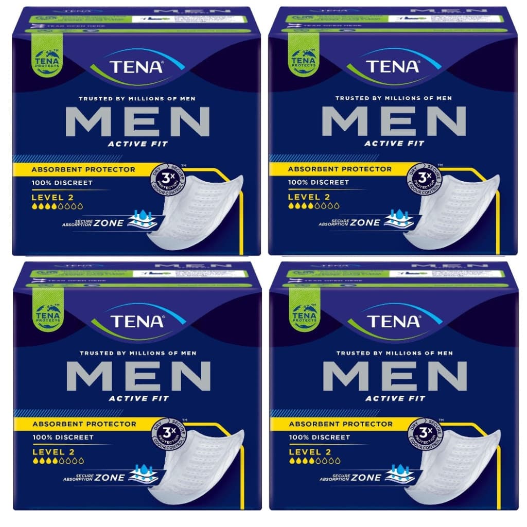 Kit 4 Pacotes Absorvente Masculino Tena Fit Men 10un cada - Total 40un