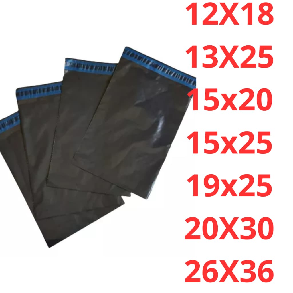 Kit 1000 UN Envelope de Segurança Preto E-Commerce Lacre Auto Colante Impermeável