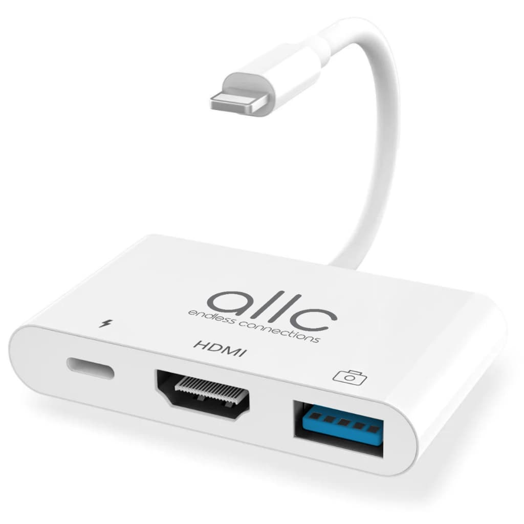 Adaptador Lightning Para Hdmi Espelhar Tela do iPhone iPad Na Tv USB OTG Com Entrada Para Carregador