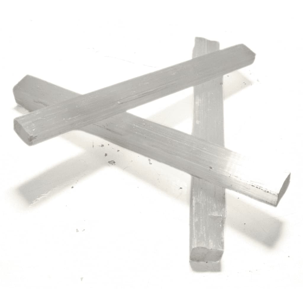 Kit 03 Bastões Pedra Selenita Bruta Natural Cristal Limpa