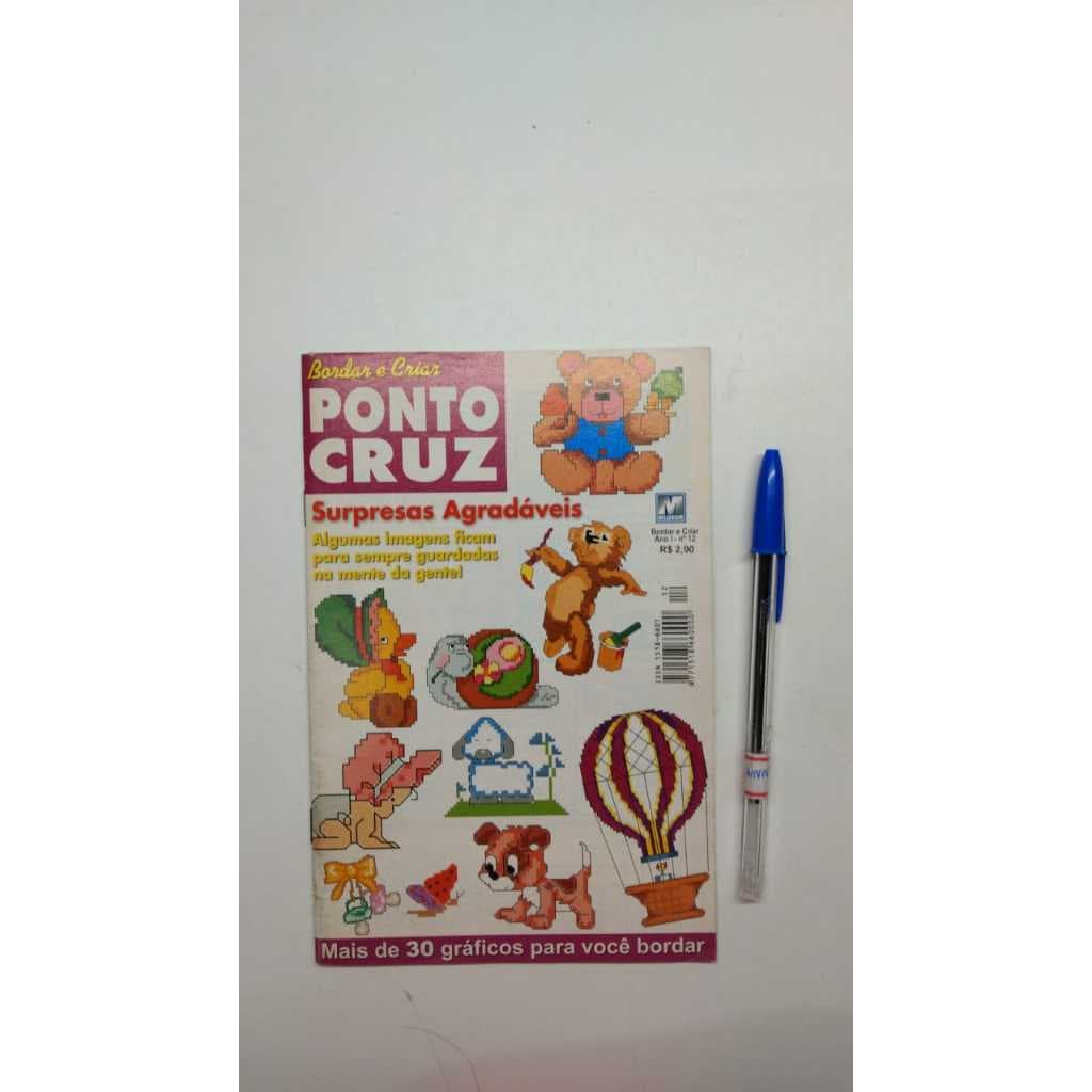Revista Bordar E Criar 12 Ponto Cruz Gráficos Surpresas Agradáveis Ursos 15647
