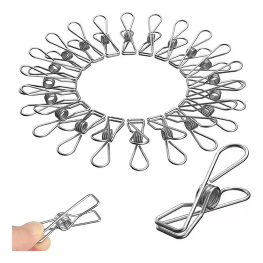 Kit 60 Prendedor de Roupa 100% Inox Pregador Roupa Foto Varal