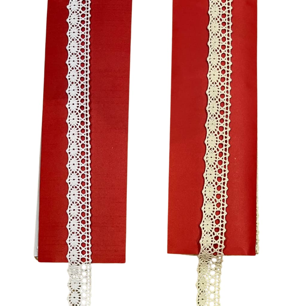 Renda de Algodão artePunto RA004  Peça com 10 Metros Branco e Cru 100% Algodão Largura: 1,7 cm