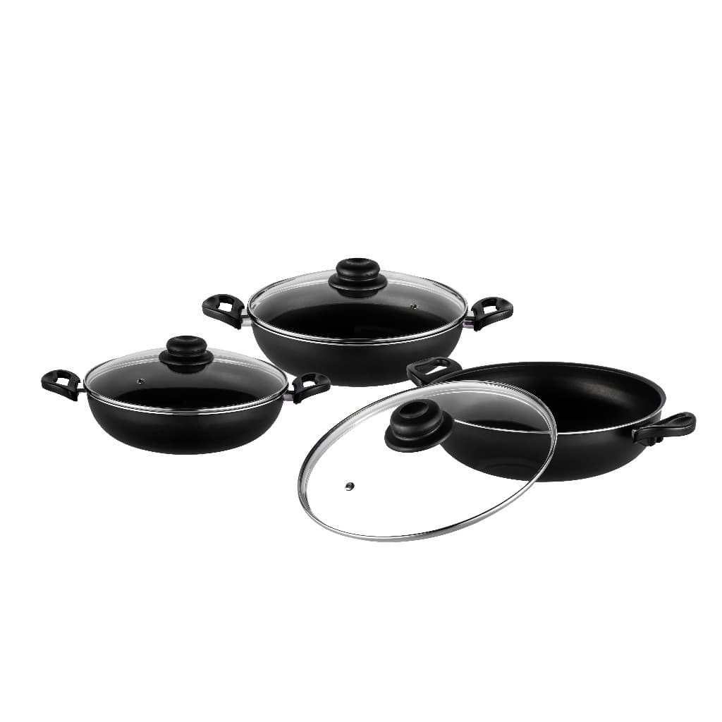 Jogo De Frigideira Conjunto Wok Antiaderente 3 Tamanhos 26, 28 E 30