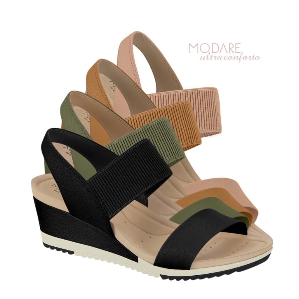Sandalia Ortopedica Modare Ultraconforto Feminina Anabela Original