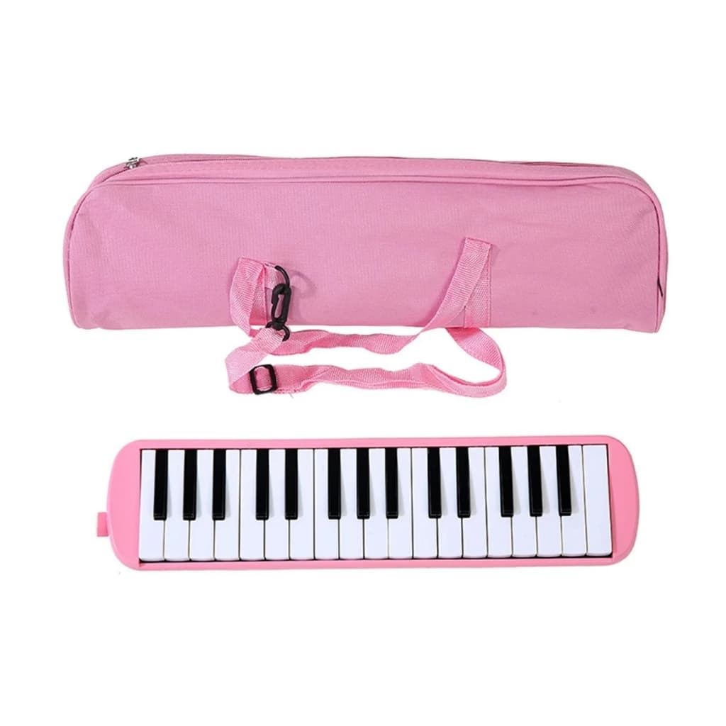 Escaleta Harmônica 32 Teclas Rosa Antonella Melódica Gaita de Boca com Bolsa e Acessórios